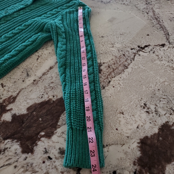 LL Bean Cotton Cable Knit Button Front Cardigan - Picture 10 of 13